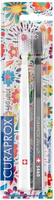 Набор зубных щеток Curaprox Ultrasoft D-0.10 (2шт, черный/белый)