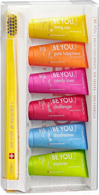 Набор для ухода за полостью рта Curaprox Be You Шесть вкусов+Зубная щетка Kids (6x10мл)