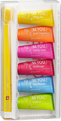 Набор для ухода за полостью рта Curaprox Be You Шесть вкусов+ Зубная щетка CS5460 (6x10мл)