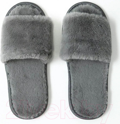 Тапочки домашние Amaro Home Открытый нос / HOME-4003-Gr0-36 (р-р 36-38, графит)