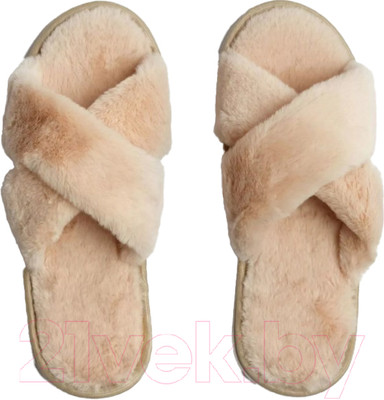 Тапочки домашние Amaro Home Открытый нос / HOME-4005-Be0-39 (бежевый, 39-41)