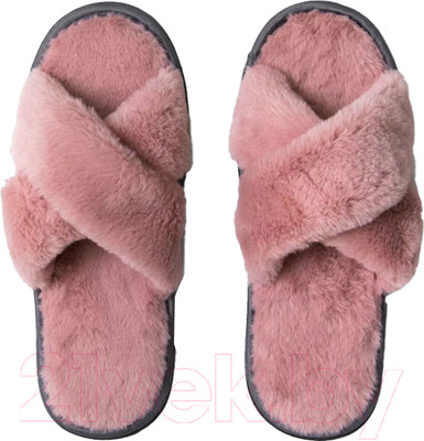 Тапочки домашние Amaro Home Открытый нос / HOME-4005-PRo-39 (пыльная роза, 39-41)