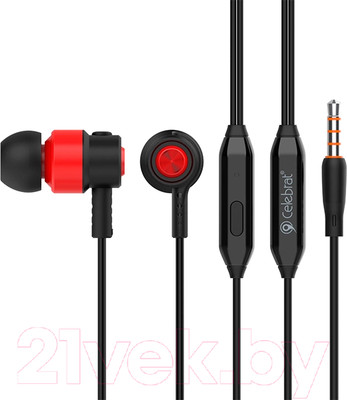 Наушники-гарнитура Celebrat V1 (красный)
