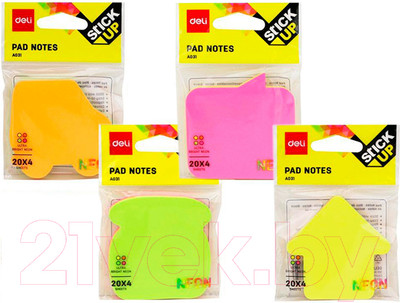 Стикеры канцелярские Deli А03102 (4 цвета)