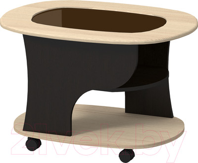 Журнальный столик Премиум СЖ-1 со стеклом (шимо светлый/венге)