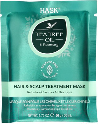Маска для волос HASK Укрепляющая С маслом чайного дерева и экстрактом розмарина (50мл)