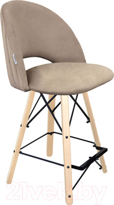 Стул барный Sheffilton SHT-ST34-1/S80-1 (латте/прозрачный лак/черный)