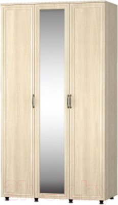 Шкаф Премиум Гармония трехстворчатый с зеркалом (шимо светлый)