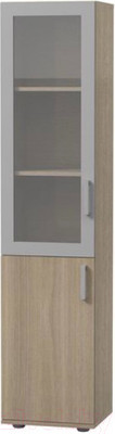 Шкаф-пенал с витриной Премиум Акцент модуль 2 (шимо светлый)