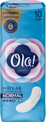 Прокладки гигиенические Ola! Classic Normal Мягкая поверхность без крылышек (10шт)