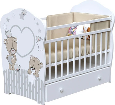 Детская кроватка VDK Forever Friеnds маятник-ящик (белый)