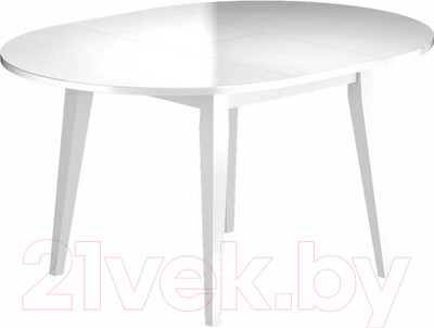 Обеденный стол Васанти Плюс ПС-38 Партнер 100-135x100 М (белый матовый/белый)