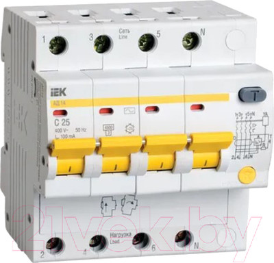 Дифференциальный автомат IEK MAD10-4-025-C-100