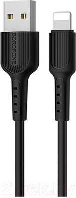 Кабель Borofone BX16 USB Lightning (1м, черный)