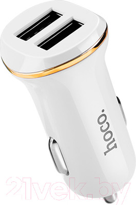 Зарядное устройство автомобильное Hoco Z1 Double Ported Car Charger (белый)