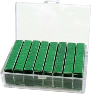 Скобы канцелярские Kangaro 24/6 (800шт, зеленый)