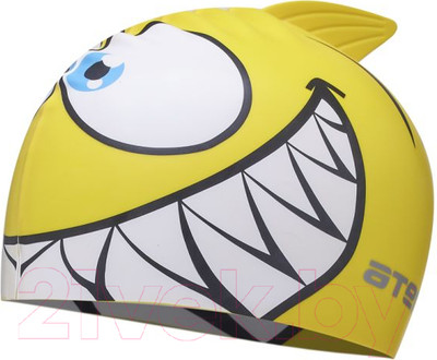 Шапочка для плавания Atemi FC201 (рыбка/желтый)
