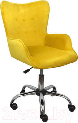 Кресло офисное AksHome Bella (велюр желтый)
