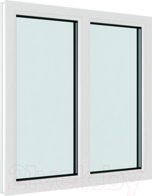 Окно ПВХ Rehau Двухстворчатое глухое 2 стекла (1100x1100x60)