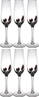 Набор бокалов Неман Цветная крошка / 37408 (6шт, черный/белый)