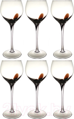 Набор бокалов Неман Цветная крошка / 37400 (6шт, черный/белый)