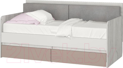 Кровать-тахта детская Аквилон Зефир №800.4 (дуб эльза/мокко)
