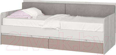 Кровать-тахта Аквилон Зефир №900.4 (дуб эльза/мокко)