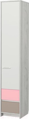 Шкаф-пенал Аквилон Зефир №5.3 400 (дуб эльза/розовый)