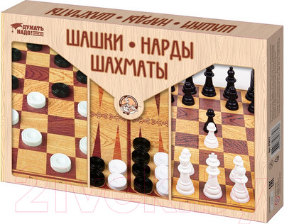 Набор настольных игр Десятое королевство Шашки, нарды, шахматы / 03872