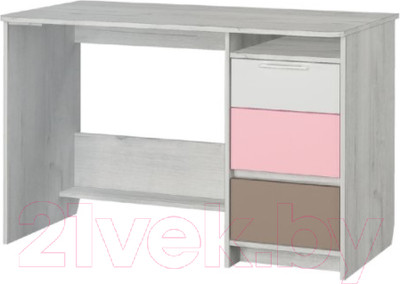 Письменный стол Аквилон Зефир №17.2 120 (дуб эльза/розовый)