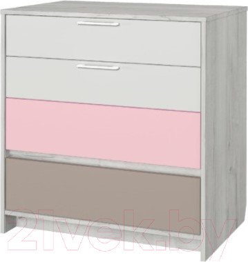 Комод Аквилон Зефир №9.1 800 (дуб эльза/розовый)