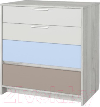 Комод Аквилон Зефир №9.1 800 (дуб эльза/голубой)