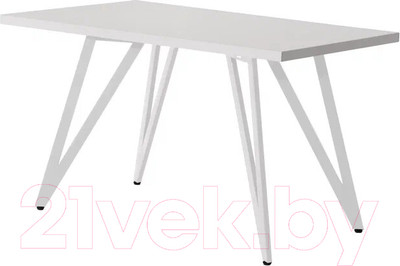Обеденный стол Millwood Женева-2 Л 160x80x75 (белый/металл белый)