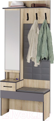 Секция в прихожую Аквилон Эльза №1 800 с зеркалом (дуб сонома)