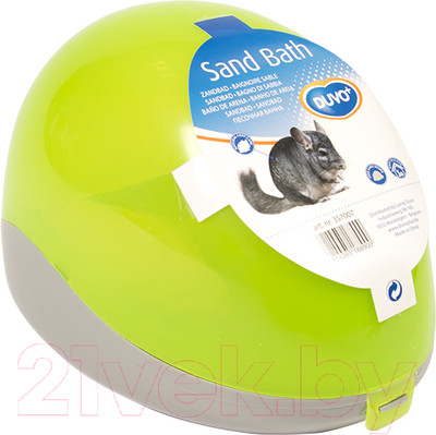 Купалка для клетки Duvo Plus С песком для шиншилл / 357007/DV (серый/зеленый)