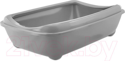 Туалет-лоток ZooM Четвертый с рамкой глубокий / 2904сер