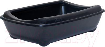 Туалет-лоток ZooM Шестой с рамкой глубокий / 2906черн