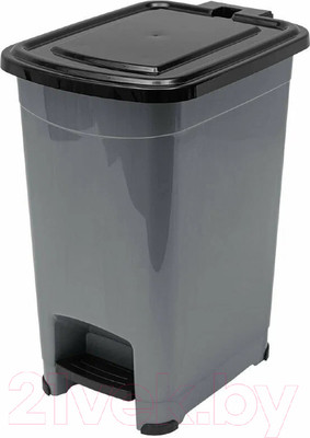 Контейнер для мусора Эльфпласт Slim EP558 (15л, серо-черный)