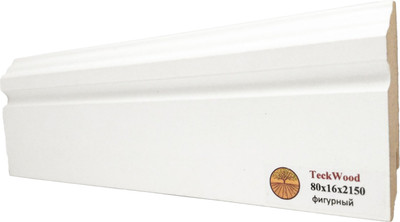 Плинтус Teckwood МДФ 80x16x2150 (белый фигурный)