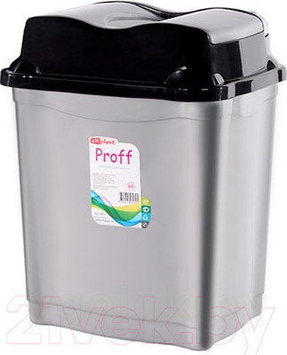 Мусорное ведро Эльфпласт Proff EP478 (9л, серый/черный)