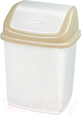 Мусорное ведро Эльфпласт Ромашка EP058 (18л, слоновая кость/бежевый)