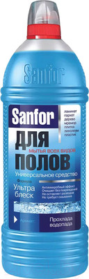 Чистящее средство для пола Sanfor Ультра Блеск. Универсальное. Прохлада водопада (1л)