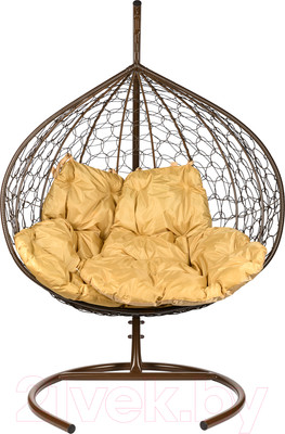 Кресло подвесное BiGarden Gemini Brown (двойной, бежевая подушка)