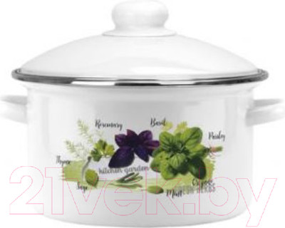 Кастрюля Эмаль Базилик 01-Б1612/4М