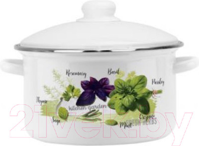 Кастрюля Эмаль Базилик 01-Б1614/4М