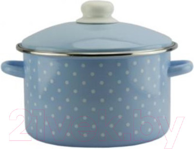 Кастрюля Эмаль Горох мелкий-К 04-Б1614/6М (голубой)