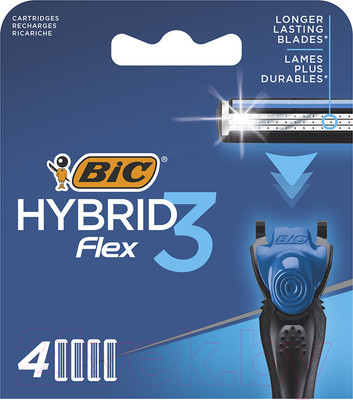 Набор сменных кассет Bic Флекс 3 Гибрид (4шт)