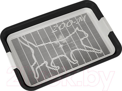 Туалет-лоток ZooM Кошка большой с сеткой / 2915черн