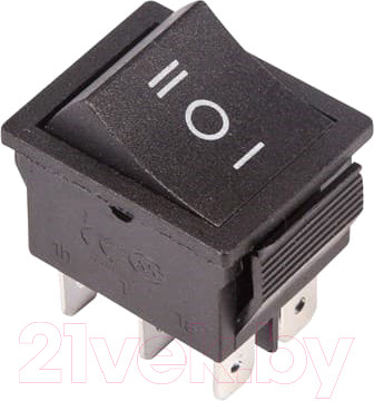 Выключатель клавишный Rexant ON-OFF-ON 06-0308-B (черный)