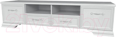 Тумба Bravo Мебель Грация 2дв 2ящ (белый/белый)